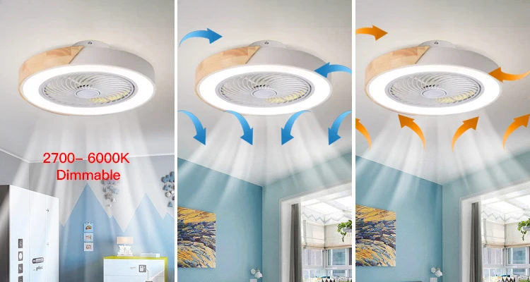 Description Picture 2 of itemSmart Ceiling Fans With Light For Living Room Dining Room Blades Reversible 6 Speeds 52CM Fans Lighting 110V/220V