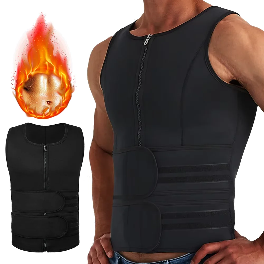 Body Shaper Men Waist Trainer Vest Slimming Shirt Sauna Sweat Vest Compression Undershirt Shapewear Fat Burner Workout Tank Tops