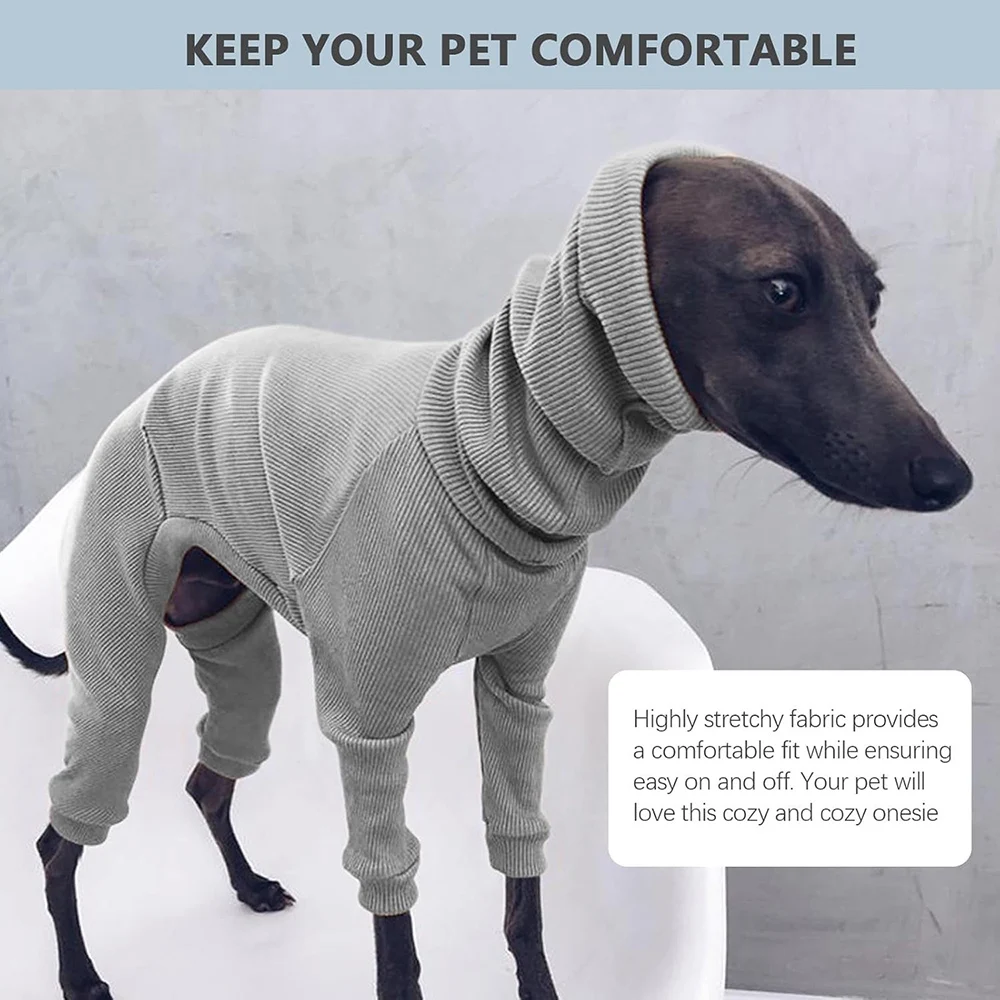 Dog Winter Overalls - Lightweight Turtleneck Dog Onesie for Medium Large Dogs
