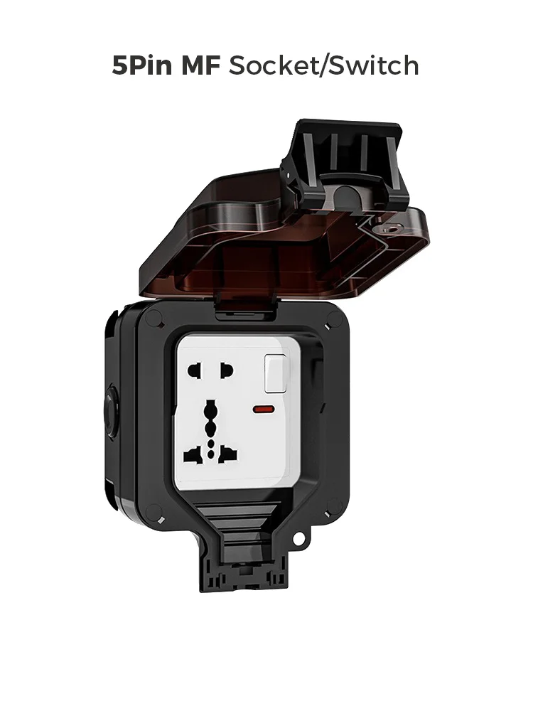 Prese Esterne Impermeabili IP66 - Doppia Presa Con Coperchio Per Giardino E Garage | 16A 250V