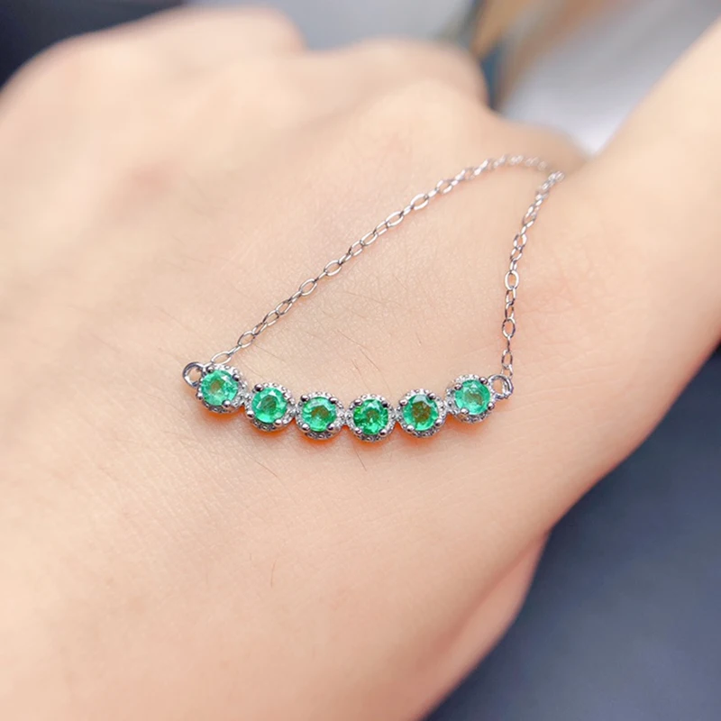 

Natural emerald pendant necklace for women silver 925 jewelry luxury gem stones 18k gold plated free shiping items