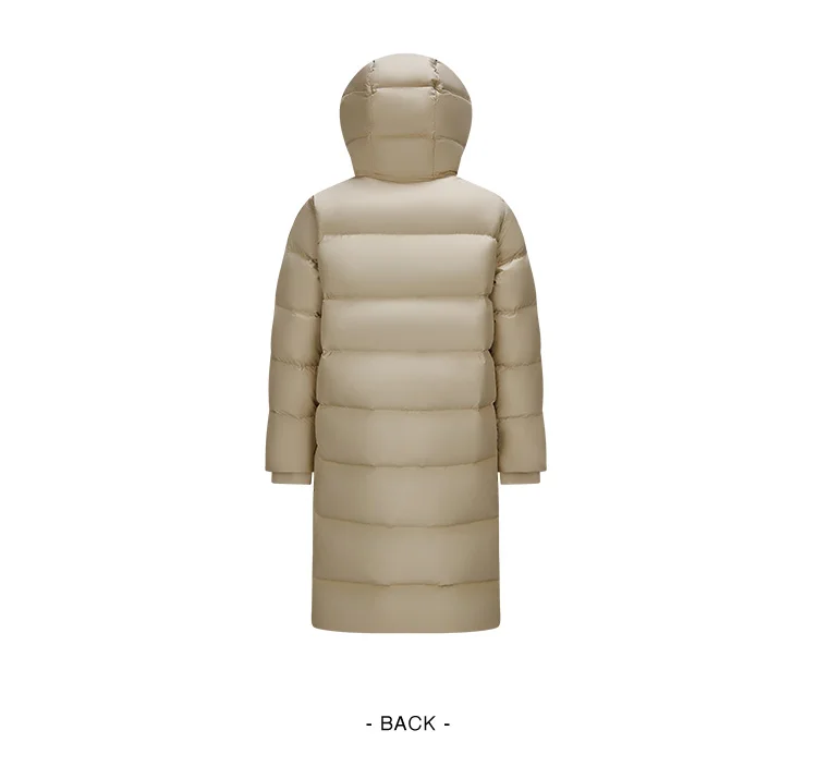 Down Jacket Women Long Length Hooded Slit Loose New Winter Water-Repellent Goose Down Clothing