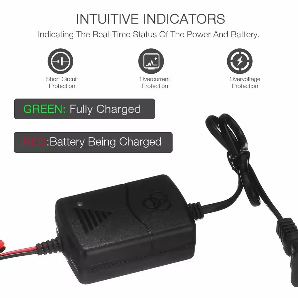 Compact Automatic 12V 1A Car Battery Charger