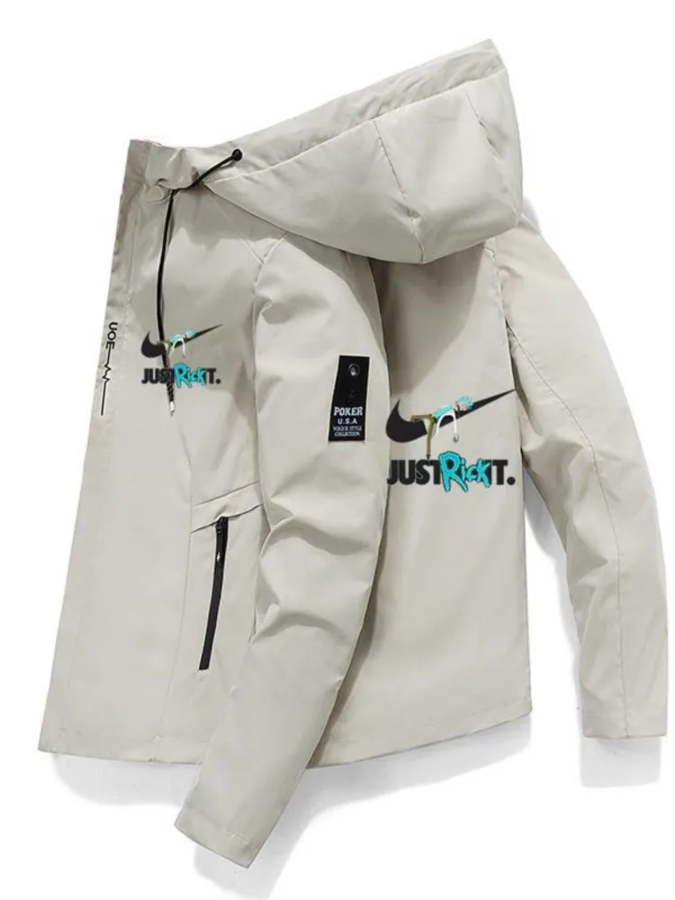 

Весна-Осень 2024, Мужская Повседневная ветровка с капюшоном, бейсбольная униформа, куртка, Мужская модная ветровка с вышивкой