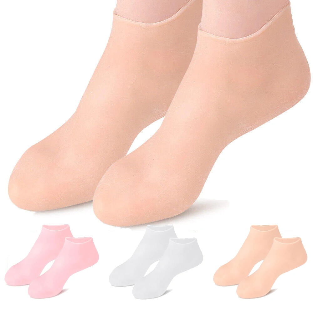 

2Pcs Silicone Foot Care Socks Anti Cracking Moisturizing Gel Socks Cracked Dead Skin Remove Protector Pain Relief Pedicure Tools