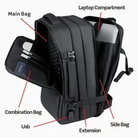 SWISS MILITARY Laptop Backpack Men 17 Inch Multi Pocket Expandable Backpack Waterproof USB School Backpack Business Travel Bag 2