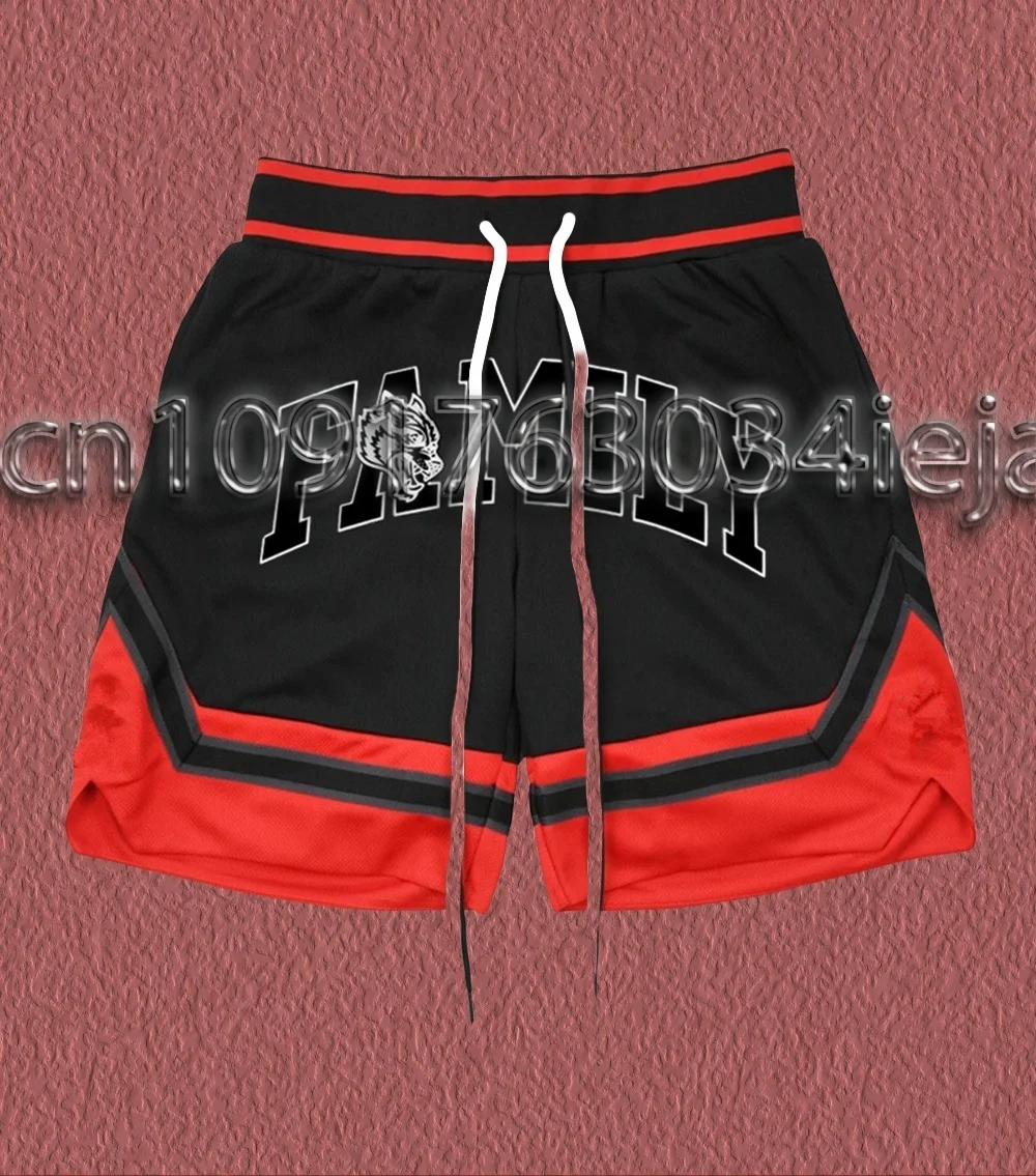 Men's Basketball Game Shorts Family Red Summer Gym Fitness Sports Training Running Casual Quick-Drying Five-Point Pants
