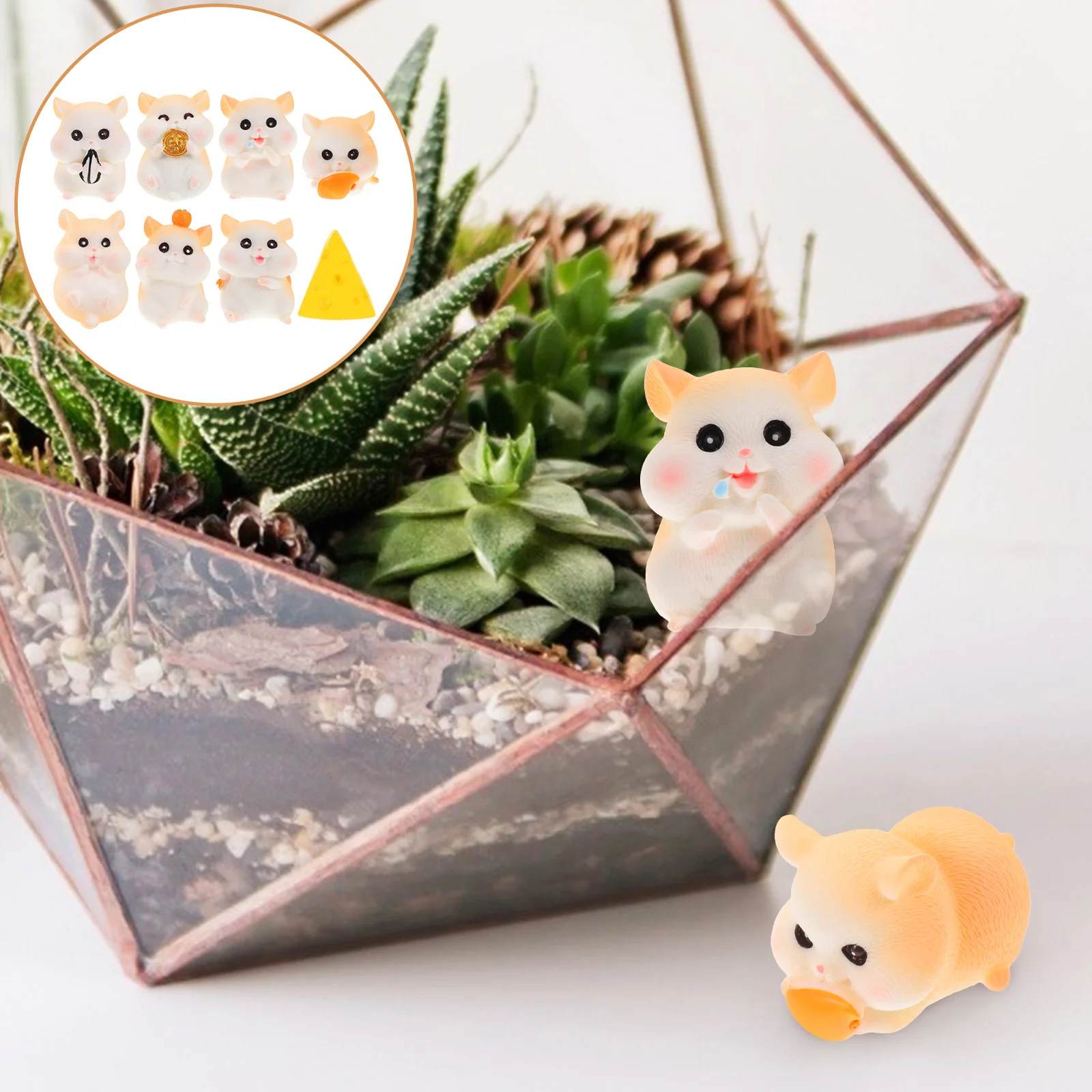 

Animal Hamster Ornaments Office Decor Micro Landscape Figurine Resin Mini Figurines
