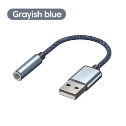 Universal USB to 3.5mm Audio Adapter - External Stereo Sound Card (Grey)
