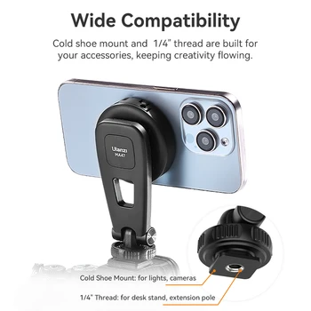 Ulanzi MA47 2-In-1 Magnetic Phone Clamp Phone Tripod Mount Horizontal Vertical Shooting for Livestreaming Vlogging Photography 5