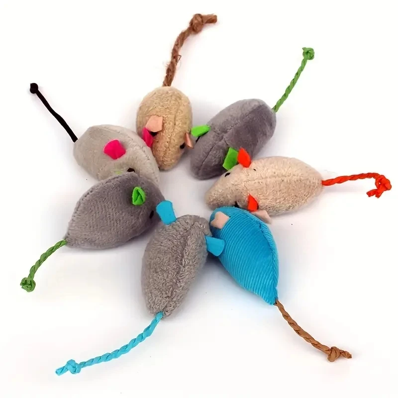 3/7-teiliges interaktives Plüsch-Ratten- und Katzenspielzeug mit strapazierfähigem Leinen, perfekt für kleine Rassen, sicher zum Spielen im Innenbereich – Detail 4