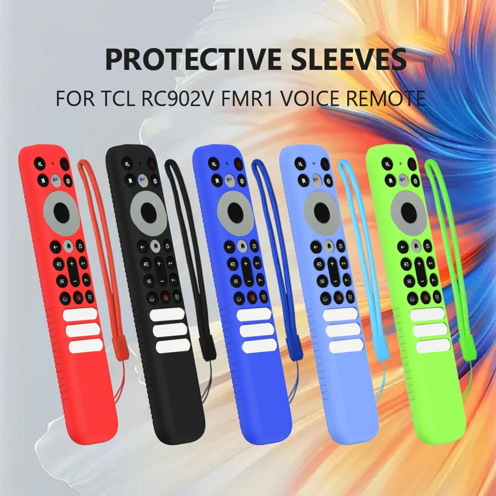 Anti Slip Remote Control Cover Case with Lanyard TV Remote Case Repalcement Parts All Inclusive for TCL RC902V FMR1 Voice