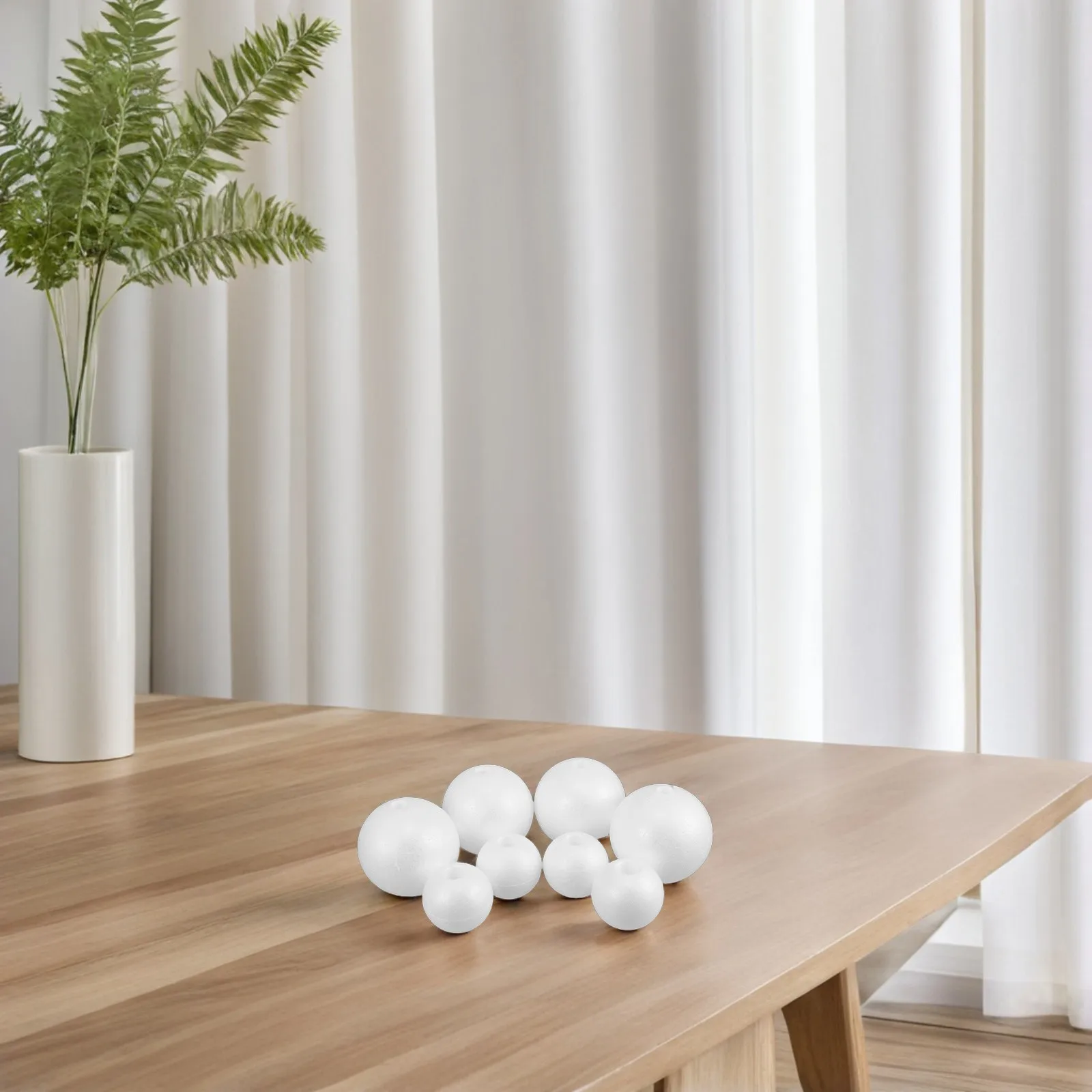 8Pcs White Polystyrene Foam Balls Smooth Round Craft Spheres Pre ...