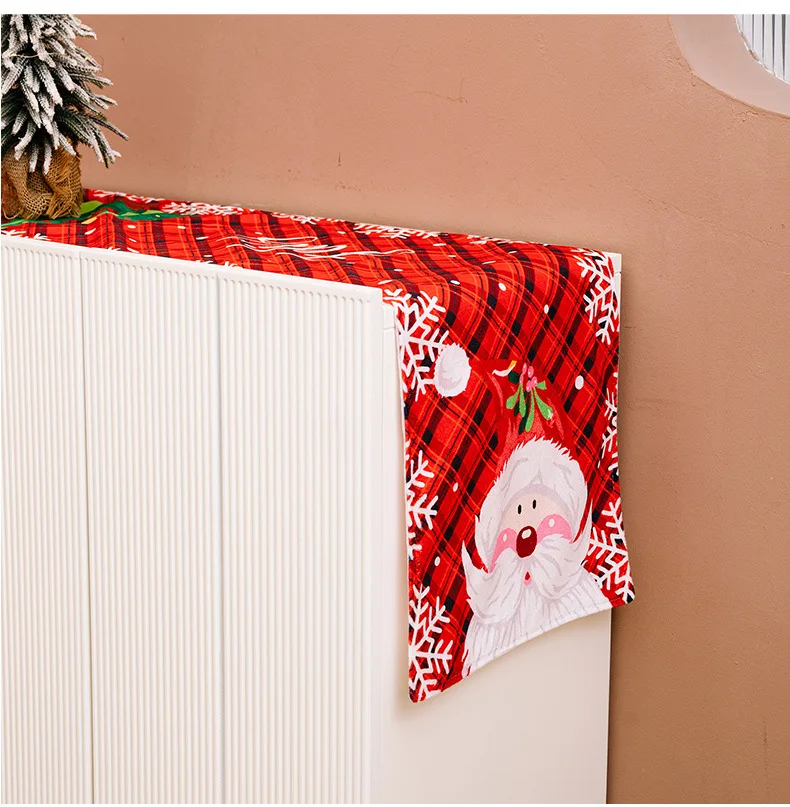 Christmas Snowman Table Runner Cotton Linen Tablecloth for Dinning Xmas New Year Tables Cover Christmas Decoration for Home_voghion.com
