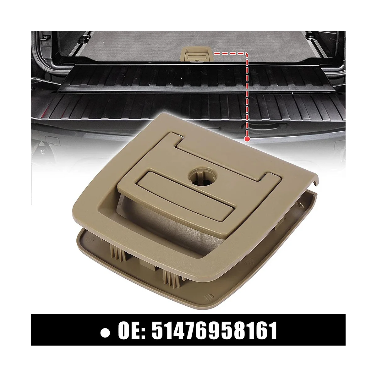 

51476958161 Spare Tire Cover Lock Trunk Puller with Hole Tailgate Bottom Inner Puller Auto for BMW X5X6 E70 E71