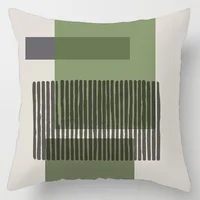 New Olive Green Abstract Floral Plush Cushions Case Hipster Leaves Geometric Nordic Simple Office Pillows Decorative Couch Seat 4