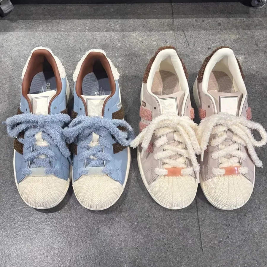 1 Paar flauschige Winter-Schnürsenkel, beliebte weiße blaue Plüsch-Schnürsenkel für DE-Trainingsschuhe, sportliche, lässige Turnschuhe, Schuhe, Schneestiefel – Detail 1