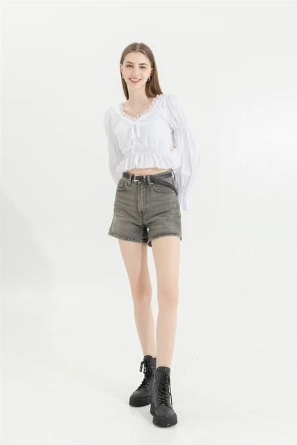 French pleated shirt with long sleeve