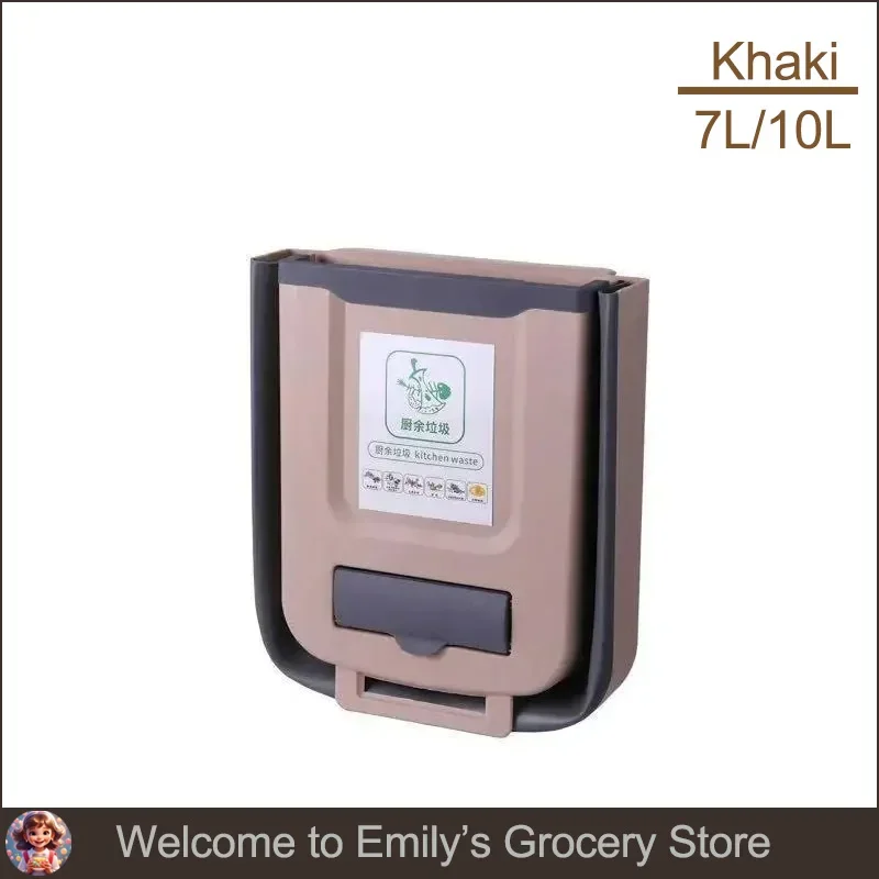 Foldable Wall-Mounted Kitchen Wastebasket - Large Capacity & Easy-to-Clean