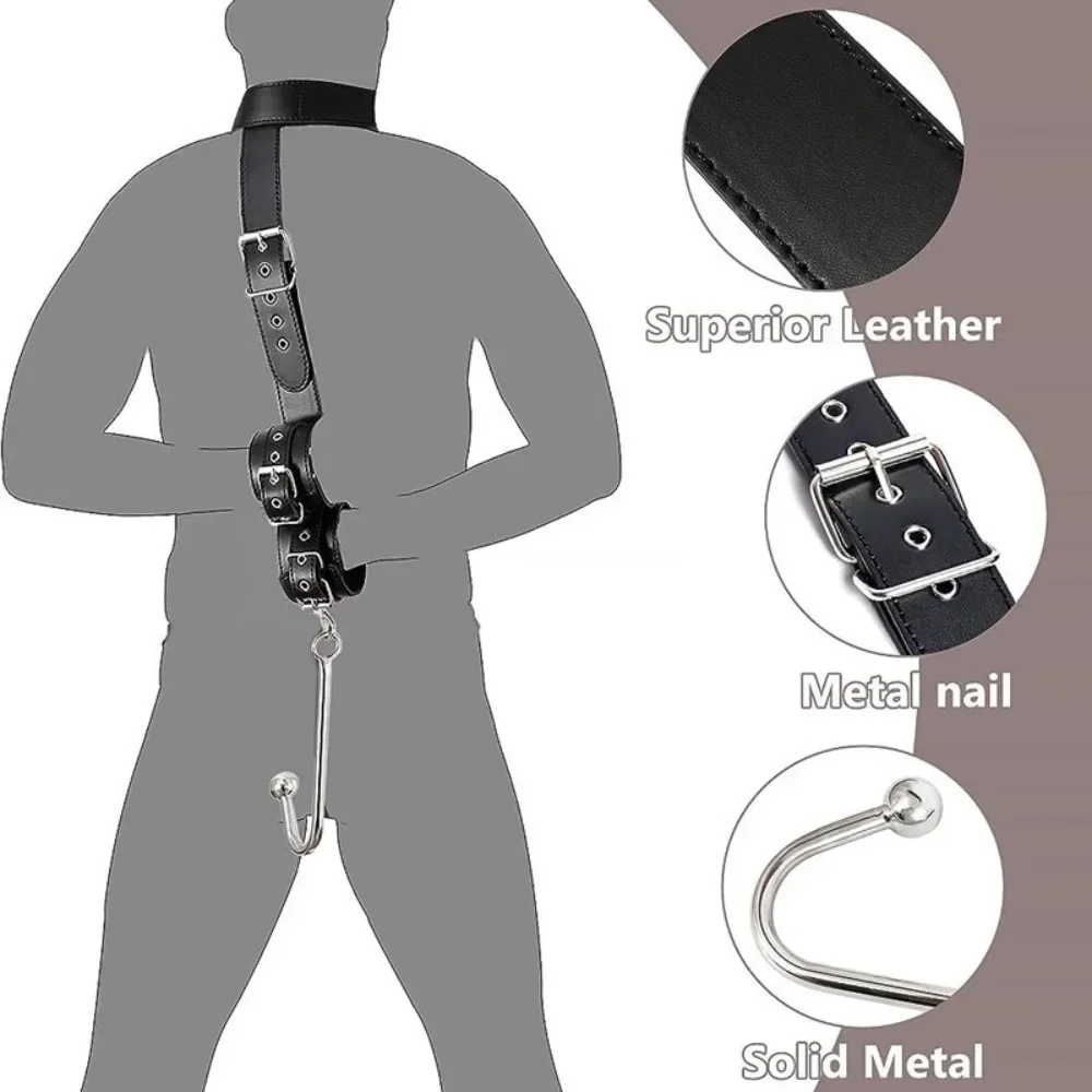 SM Adult Sex Toy Backhand Binding Apertural Plug Anal Hook Bondage Toys Bdsm Kit Slave Bondage Handcuff Couple Bundle Game 18+_voghion.com