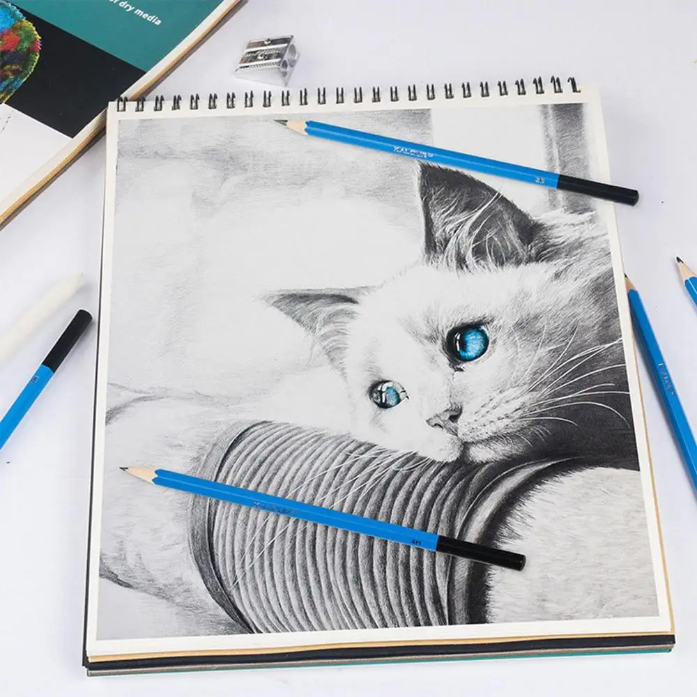 Art Pads For Drawing 3-Color Drawing Writing Notebook Top Spiral Bound Painting Sketch Pad Blank Art Creation Sketchbook Set Of
