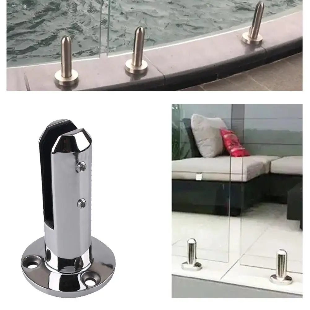 Description Picture 4 of itemStainless Steel Glass Clamp Swimming Pool Fence Clip Handrail Stair Fixed Clamp Fittings Heavy Stand Glass Floor Duty V3P2