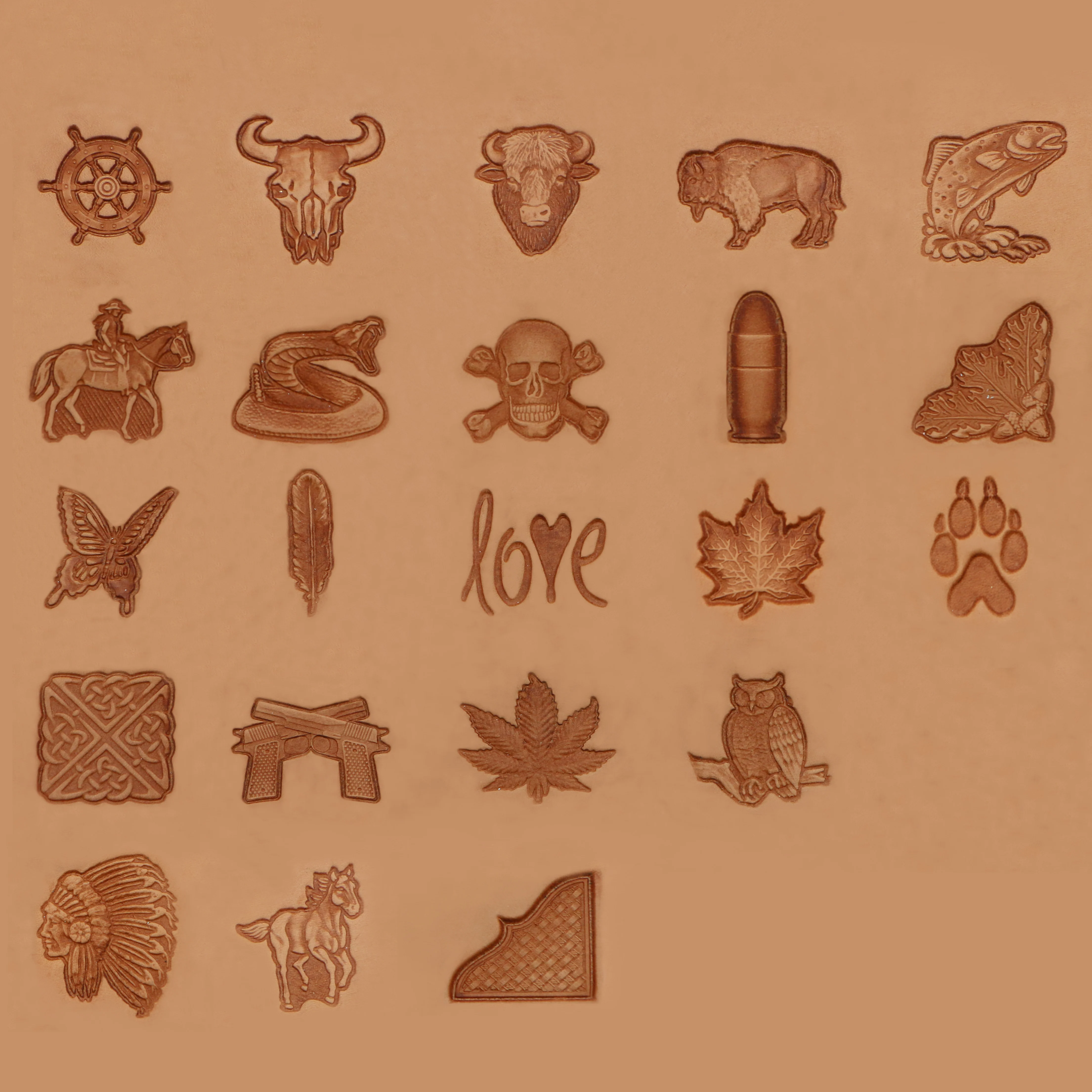 Animals And Plants Stamp Punch Tools Leathercraft Punching Tools DIY Pattern stamp for Leather Craft Tool leather stamp punch