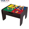 Reversible Wooden Play Table with Train Set and Building Bricks Storage Childrens Activity Table Ages 3 1