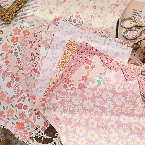 

30Pcs/Bag Retro Floral Theme Material Paper Junk Journal Planner Scrapbooking Vintage Decorative DIY Craft Background Paper