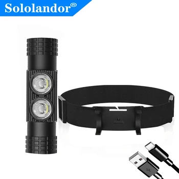 C타입 XML L2 LED 미니 헤드램프, 고출력 헤드라이트, 18650 충전식 헤드 토치, 캠핑 사냥 방수 손전등, 1000lm