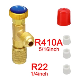 Refrigerant Charging Valve with Liquid Safety Adapter and Flow Control Ball Valve for Air Conditioning Systems (LOW R410 TO R22)