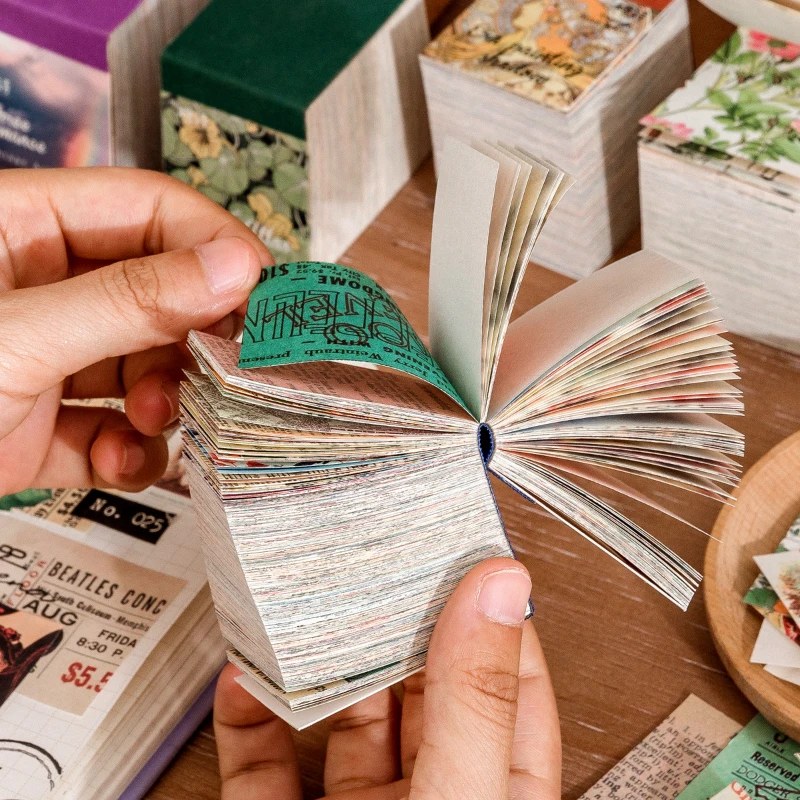 The New 400pcs/pack Lightweight Paper Vintage Craft Paper Mini Book DIY Scrapbooking Art Collage Photo Album Decor Supplies 5