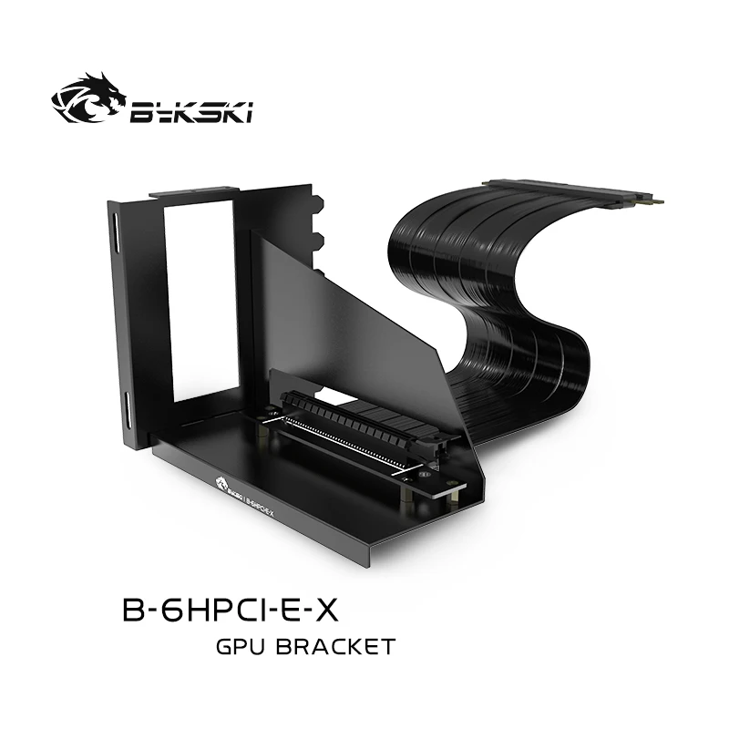 Фото Bykski 25 см компьютерные графические карты PCI Express соединительный кабель Реверсивный кронштейн Райзер карта 6 PCI-E гибкий кабель/Вертикальное Крепление для графического процессора №1