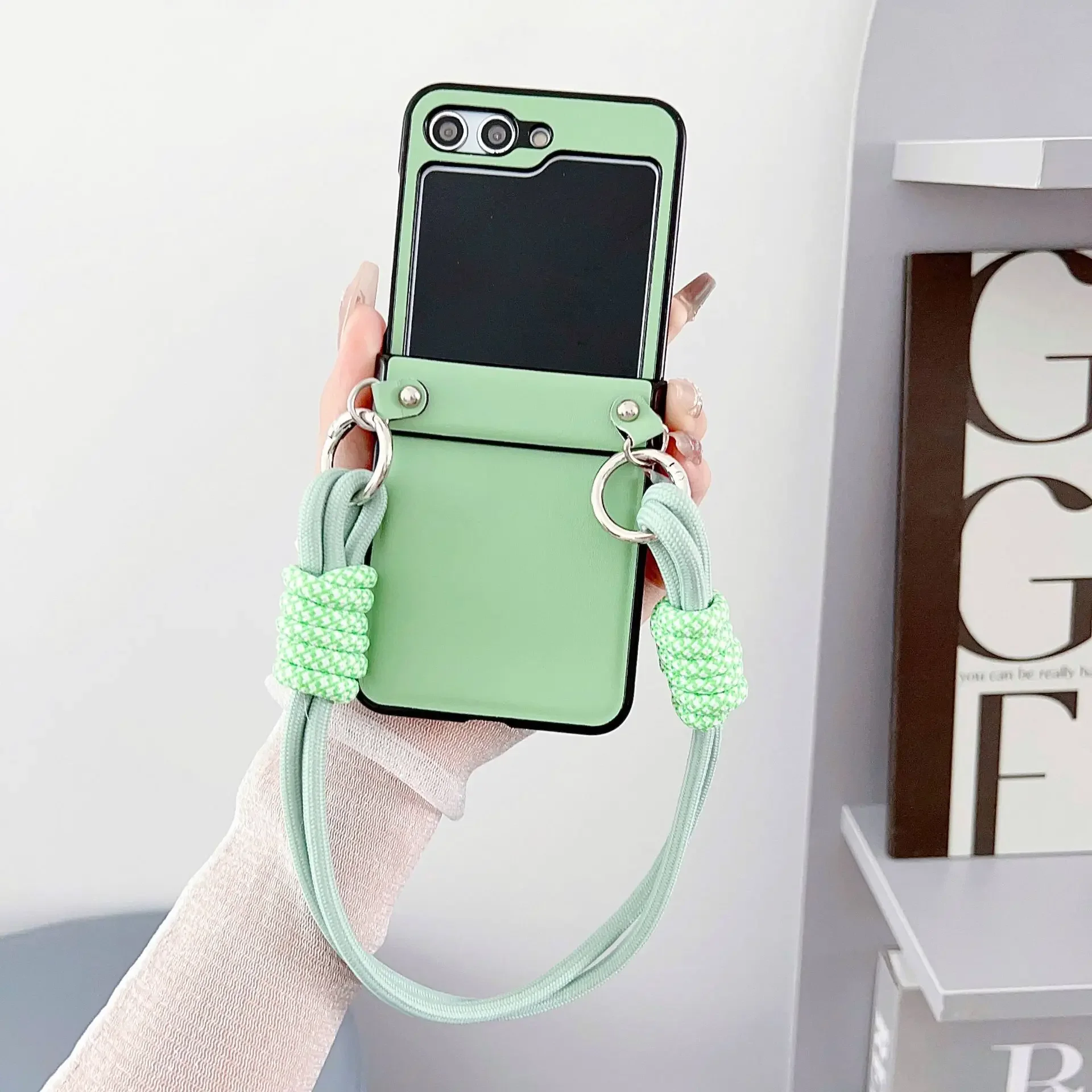 Crossbody Wrist Strap PU Leather Shockproof Phone Case