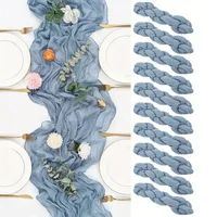10PCS Gauze Table Runner Wedding Semi-Sheer Vintage Cheesecloth Dining Party Christmas Banquet Arches Cake Wholesale Table Decor 2