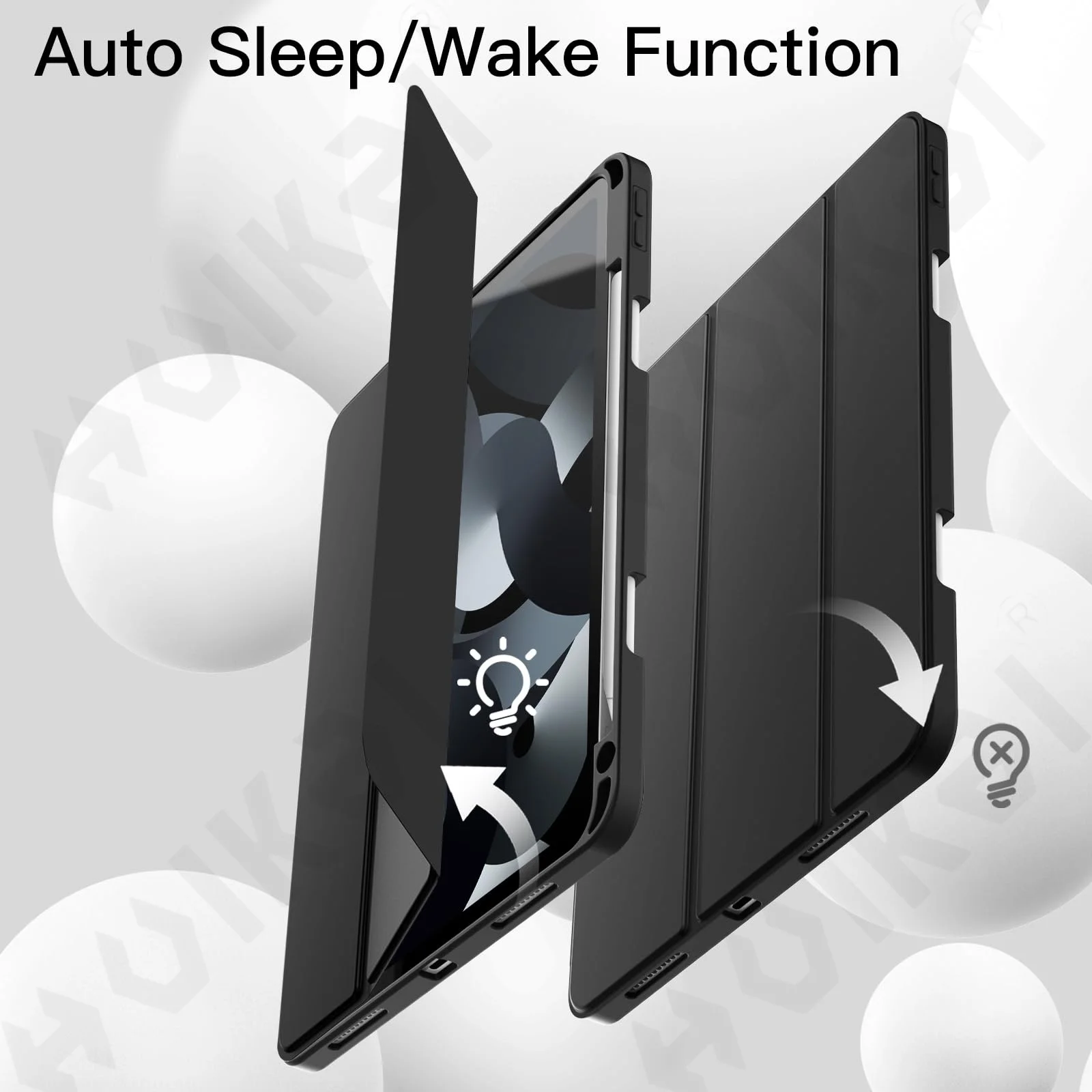 iPad Air Protective Trifold Stand Case with Pencil Holder and Auto Wake/Sleep Feature