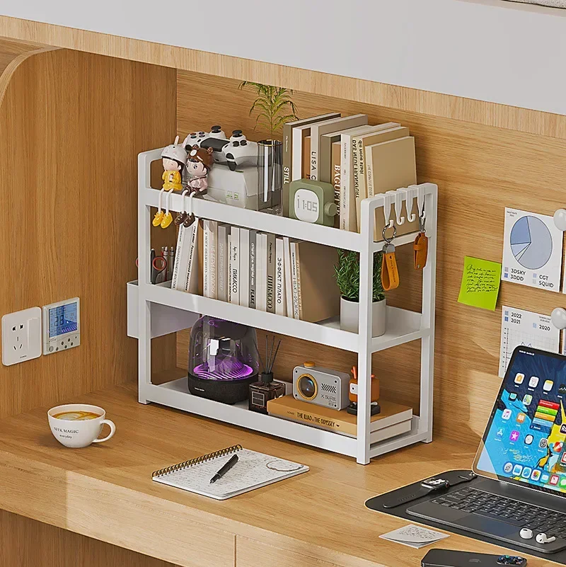 Desktop shelving Multi-layer bookshelf Student desk office computer desk Tiered cabinet storage dormitory