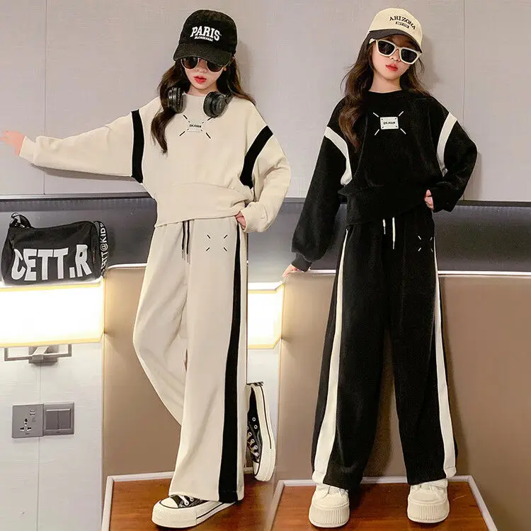 Chándal De 2 Piezas Oversize Para Niños – Sudadera De Manga Larga Y Pantalón Deportivo, Para Niñas Y Niños, Estilo Neutro