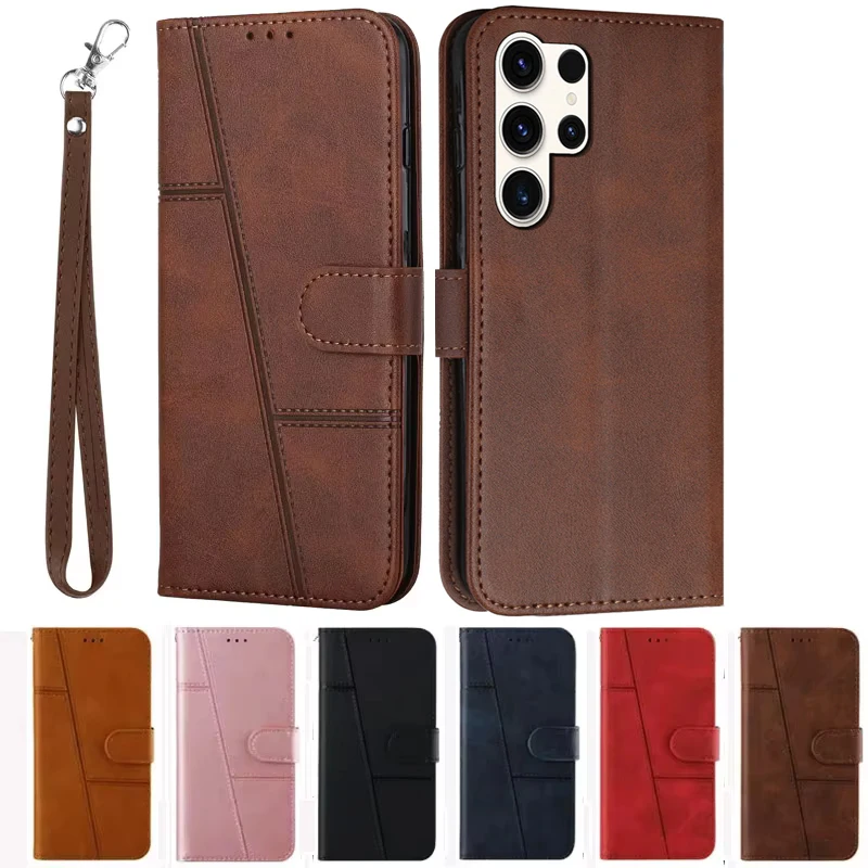 Leather Flip Wallet Book Cover for Samsung Galaxy Ultra Series