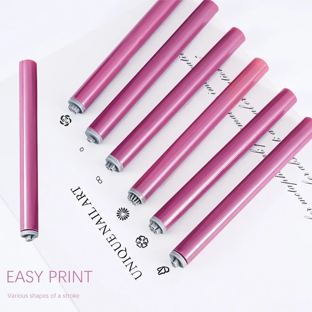 4/6/10Pcs Nail Art Stamping Pens Set Easy Print Shapes 9D Daisy/Rose/Butterfly Nail Stamping Tools for DIY Manicure Accesorios 5