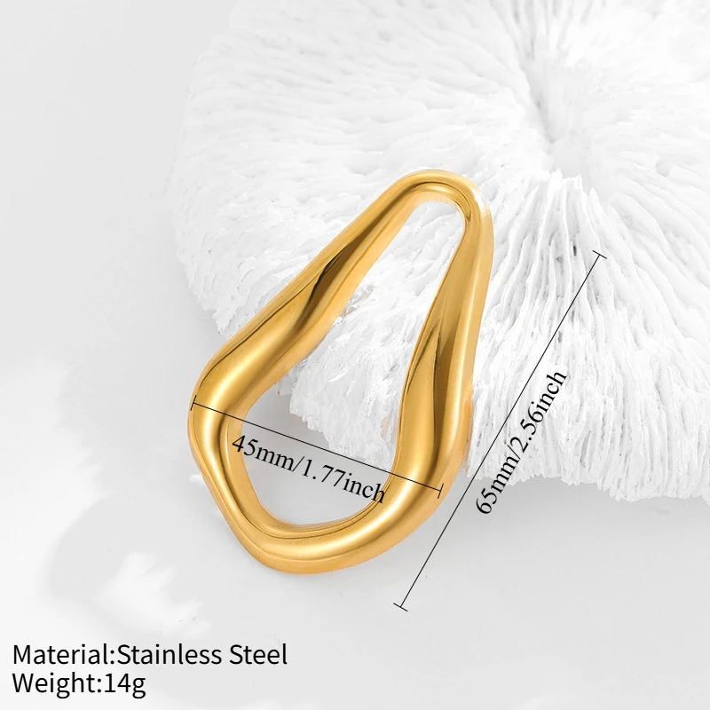 PRISCA | Neue unregelmäßige Broschen aus Edelstahl für Damen, Unisex, glänzende geometrische Anstecknadeln, Party-Kleidungszubehör, vergoldet, 18 Karat Gold – Detail 10