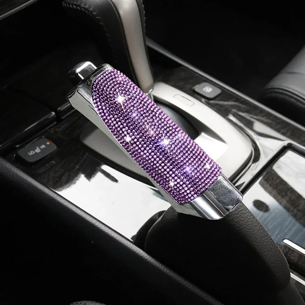 Universal Car Handbrake Covers Anti-slip Auto Gear Shift Collars Diamond Car Bling Accessories Interior for Woman