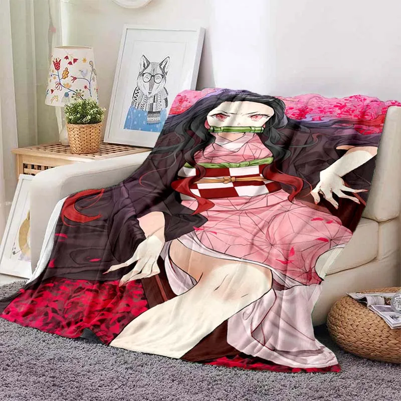 

3D cartoon D-Demon Slayer anime plush blanket sofa bed decoration blanket adult and children portable picnic blanket gift