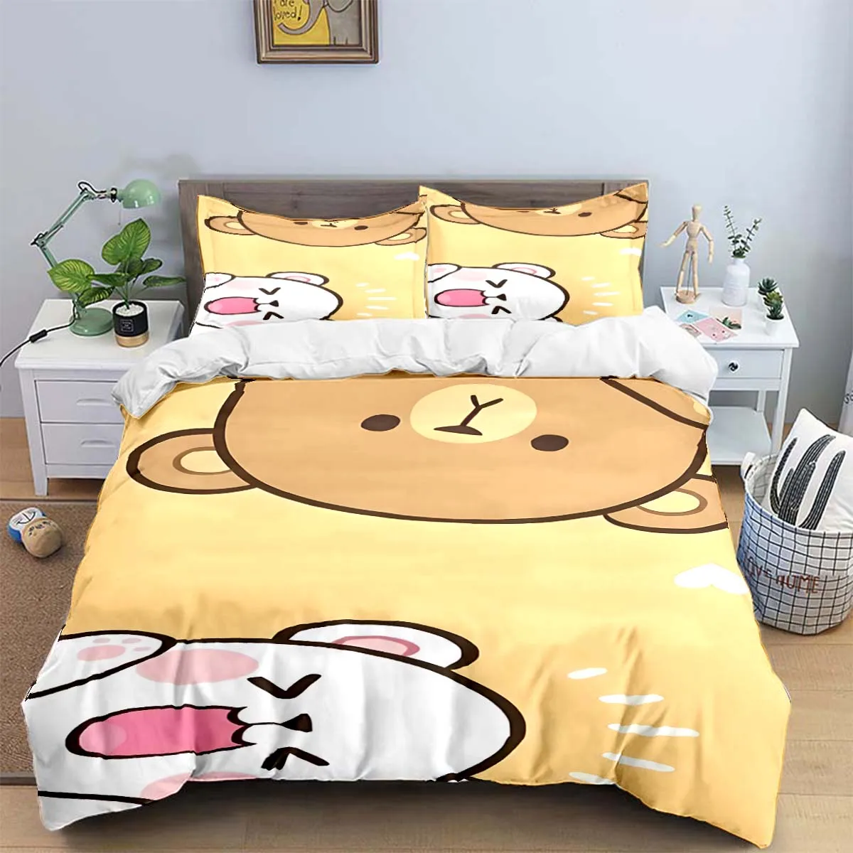 

Exquisite Cartoon B-bubu Wallpaper Anime Digital Printing Bedding Set Duvet Cover Comforter Bed Youth Kids Girl Boys Gift