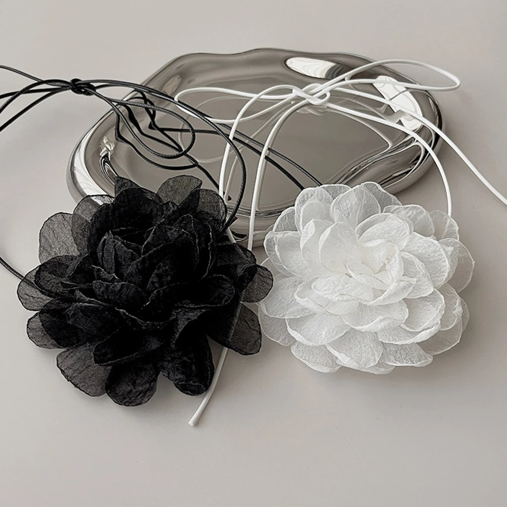 Gothic Vintage Lace Flower Choker Necklace for Women Harajuku Gothic Dark For Woman Sweet Collar Necklace Party Female Jewelry