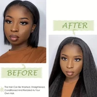 Extensions de cheveux 100% naturels crépus lisses, 16 à 26 pouces, trame cutanée, noir naturel, adhésif 100% Remy, 20 pièces/paquet 5