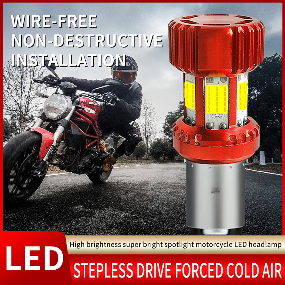 

Electric vehicle headlight LED front big light bulb battery scooter motorcycle modified super bright 12V-96V Double/Three Claw