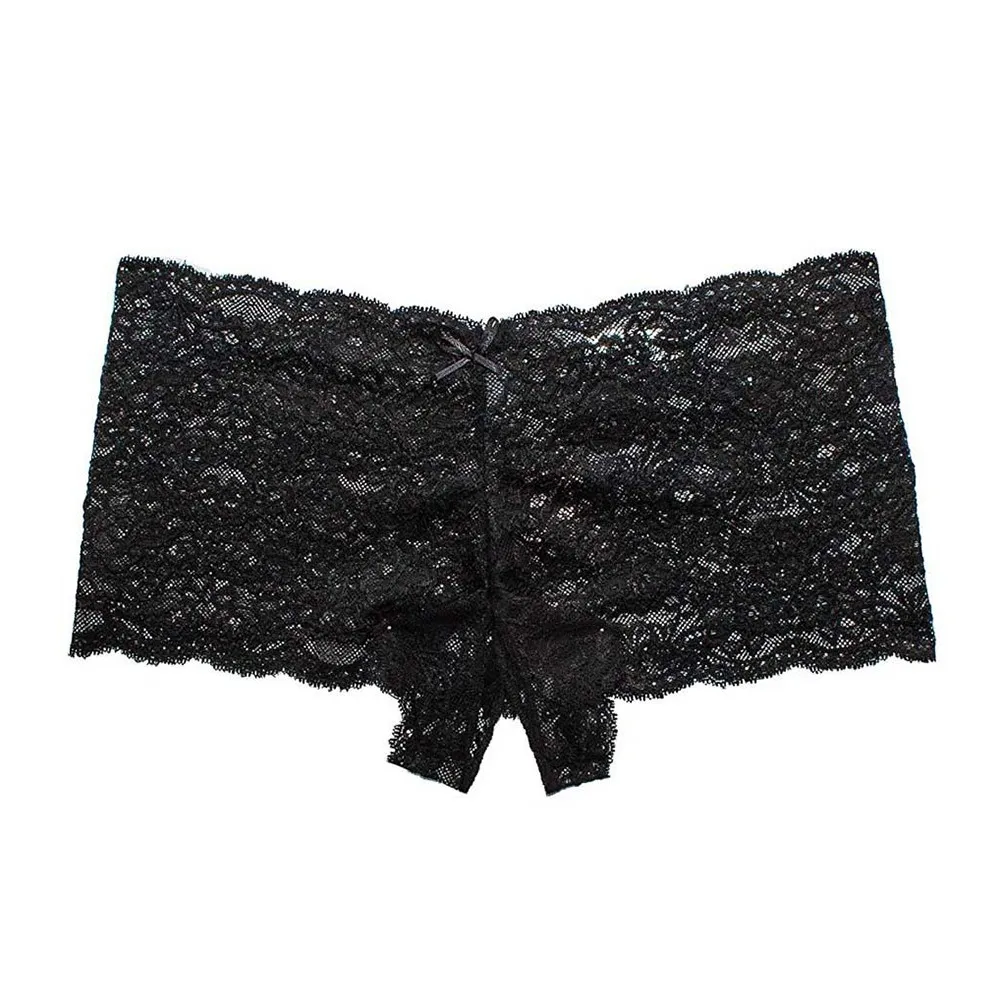 

Women Sexy Lingerie Lace Crotchless Flexible Knickers Erotic Briefs Open Butt Panties Lace Transparent Underwear A50