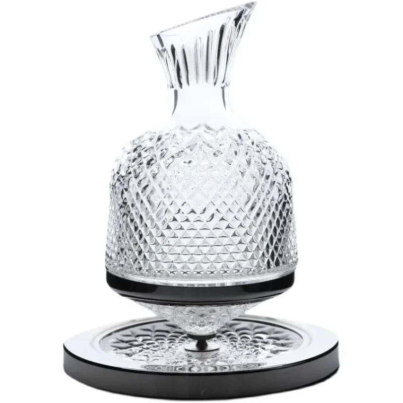 Wine aerator decanter 360 Rotating Wine Decanter Tumbler 1500ml Decanter Dispenser Crystal Glass Bottle Wine Aerator Mirror Jug Gift Bar Decoration