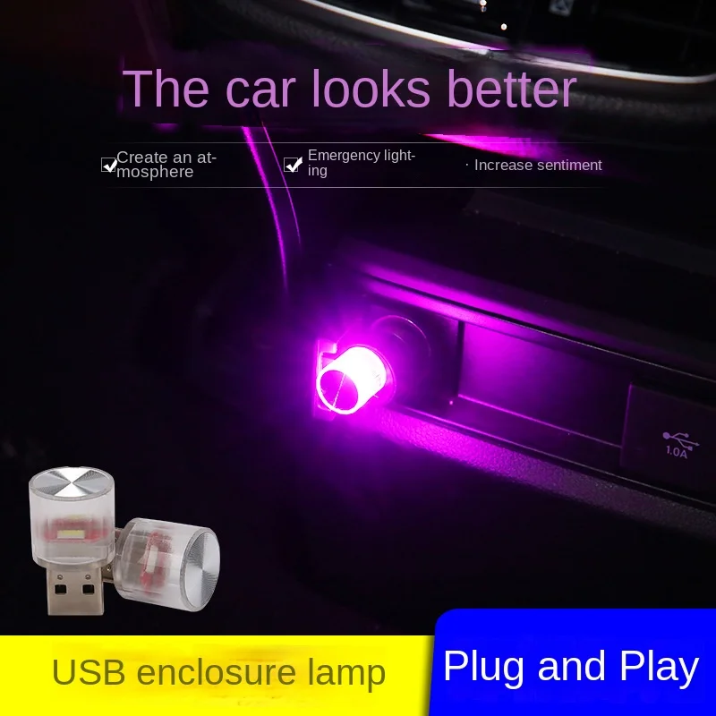 Car Usb Car Interior Decoration Led Car Atmosphere Light Wireless Change Decoration tutti i prodotti Colorful Small Light